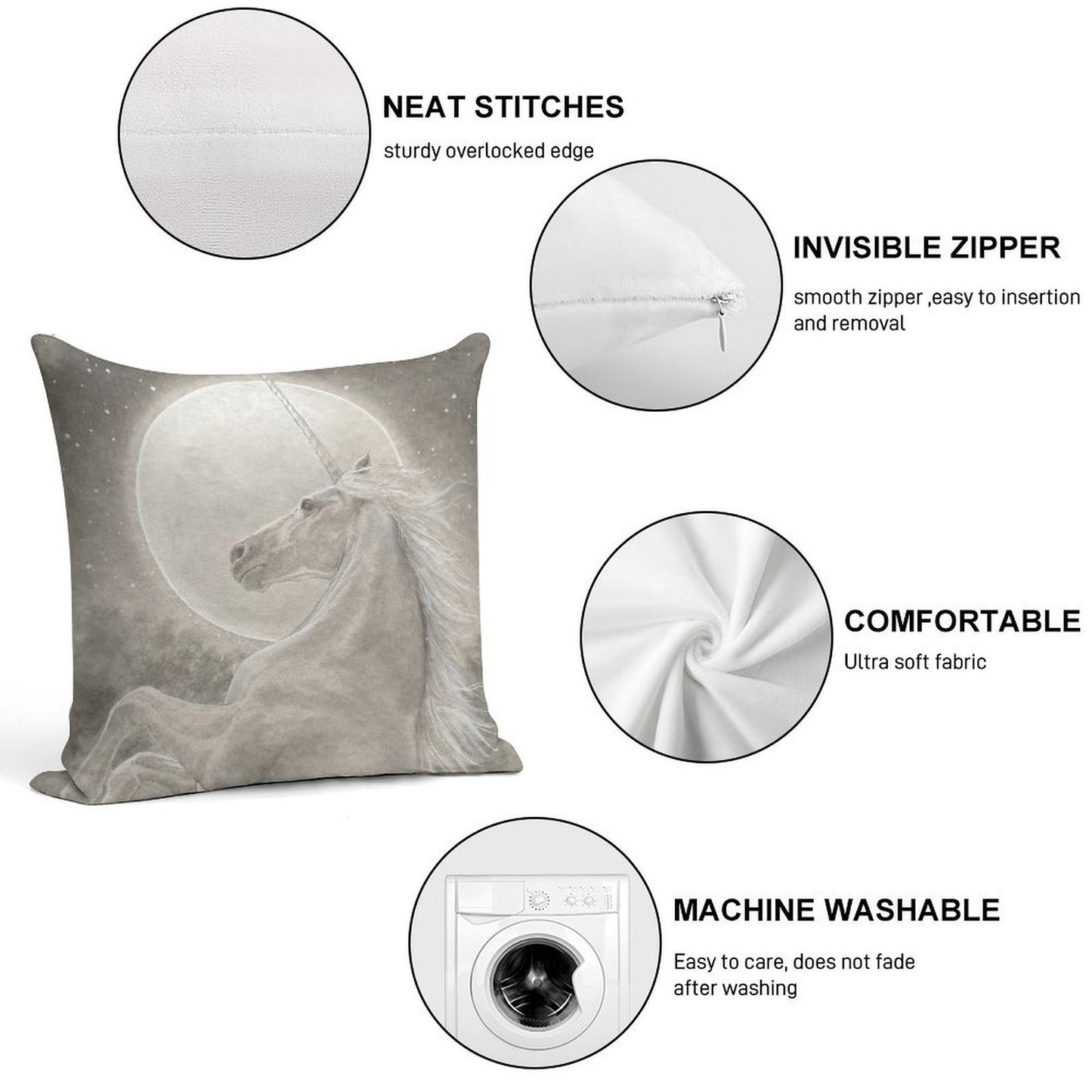 The Unicorn Soft Multiple Sizes Throw Pillow