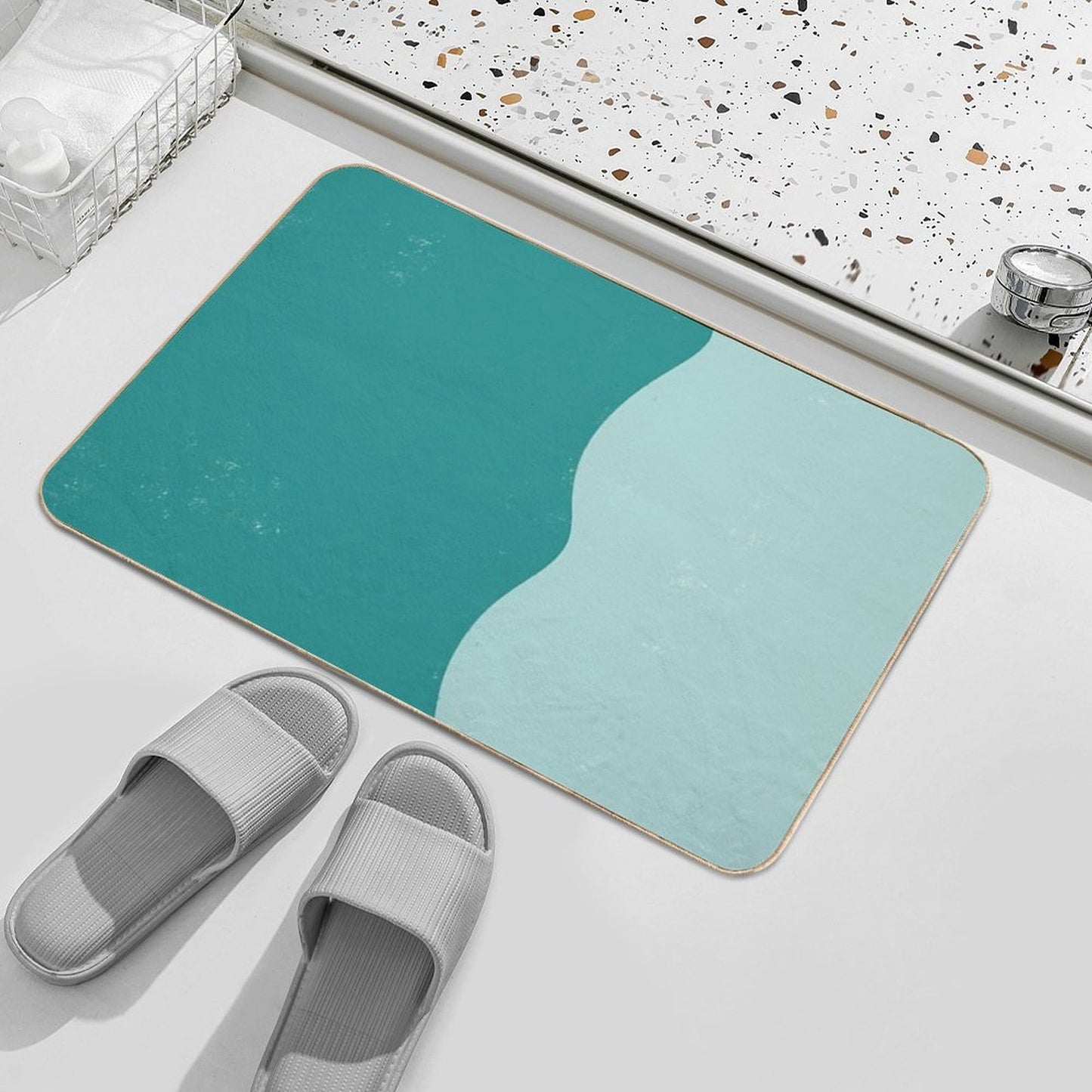 Minimal Abstract 156  Long-Lasting Bath Mat