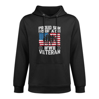 Proud Son Of A WWII Veteran Veterans, Patriotic Veteran Machine Washable Hoodie