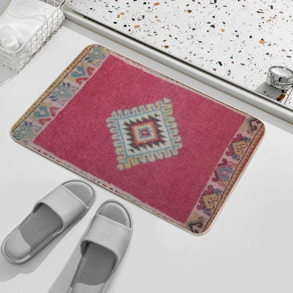 Vintage Moroccan Turkish Rug-Kelim Ethnic Woven Aztec Oriental  Carpet  Eco-Friendly Bath Mat