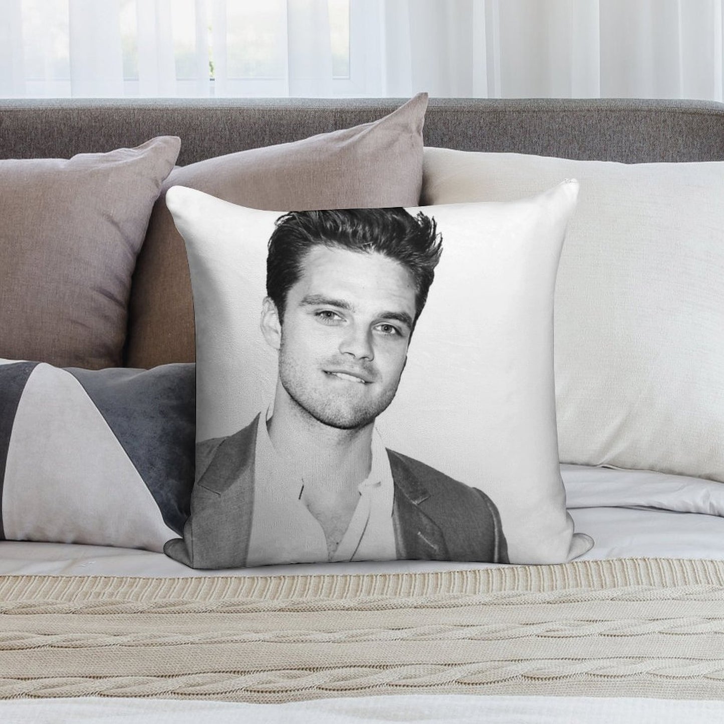 Sebastian Stan Soft Anti-Pilling Throw Pillow