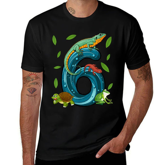 Kids 6 Year Old Lizard Reptile 6th Birthday Party B-day  Classic T-Shirt