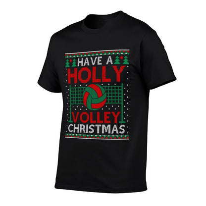 Holly Volleyball Ugly Christmas Sweater Sweatshirt  Stretchy T-Shirt