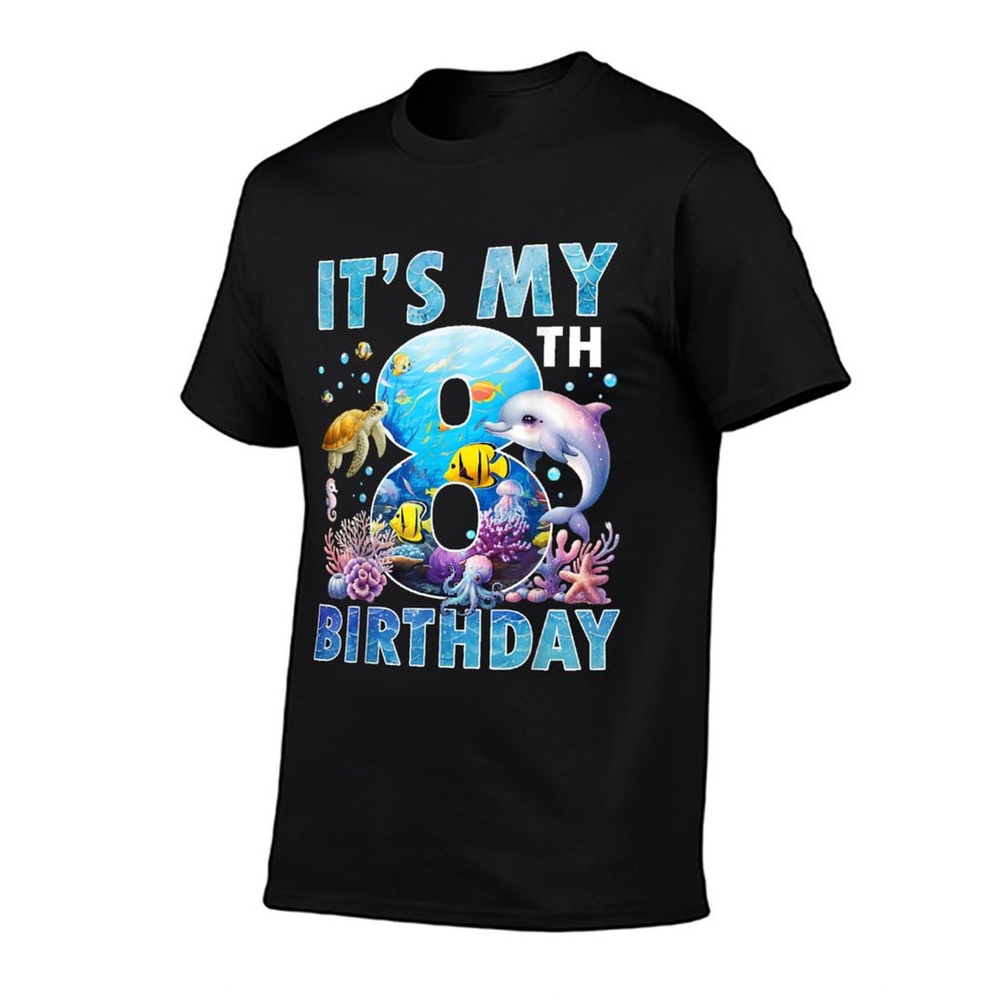 It’s My 8th Birthday Ocean 8 Years Old Sea Aquarium Birthday  Lightweight T-Shirt