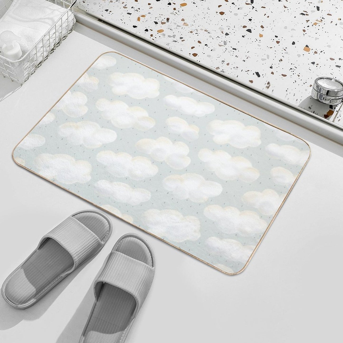 Clouds And Rain  Pet-Safe Bath Mat