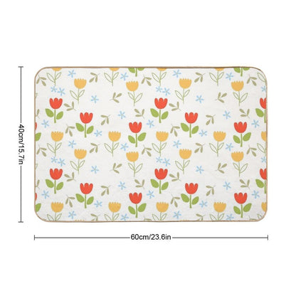Cute Flower And Leaf Patterns  Multi-Purpose Bath Mat