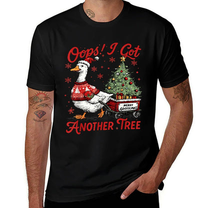 Retro Oops I Got Another Tree Funny Christmas Goose  Vintage-inspired T-Shirt
