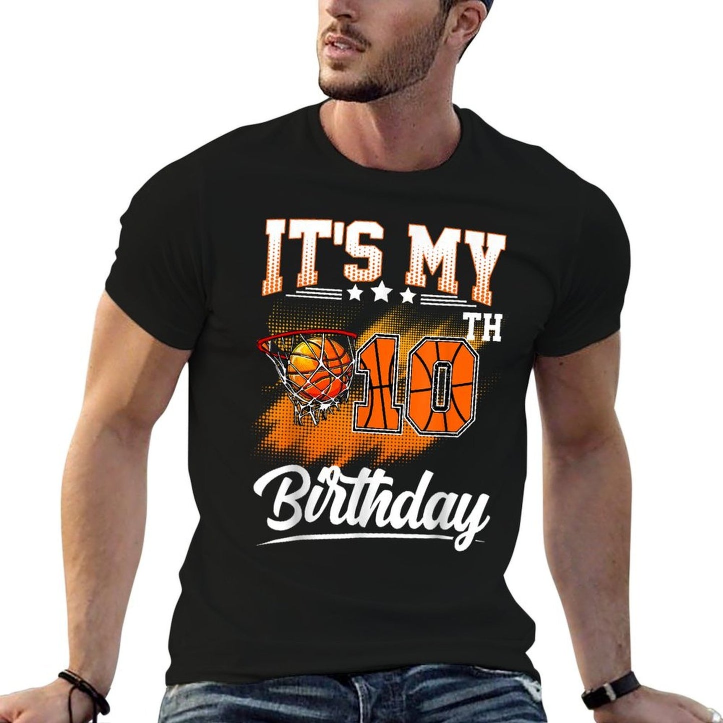 It's My 10th Birthday Basketball Theme 10 Years Old Birthday  Lightweight T-Shirt