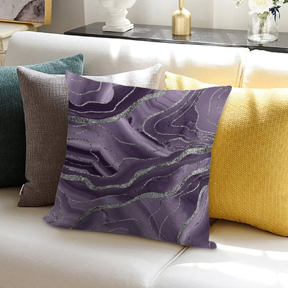Lavender Agate Silver Glam #1 (Photo of Glitter Only - Not Reflective) Soft Durable Construction Throw Pillow