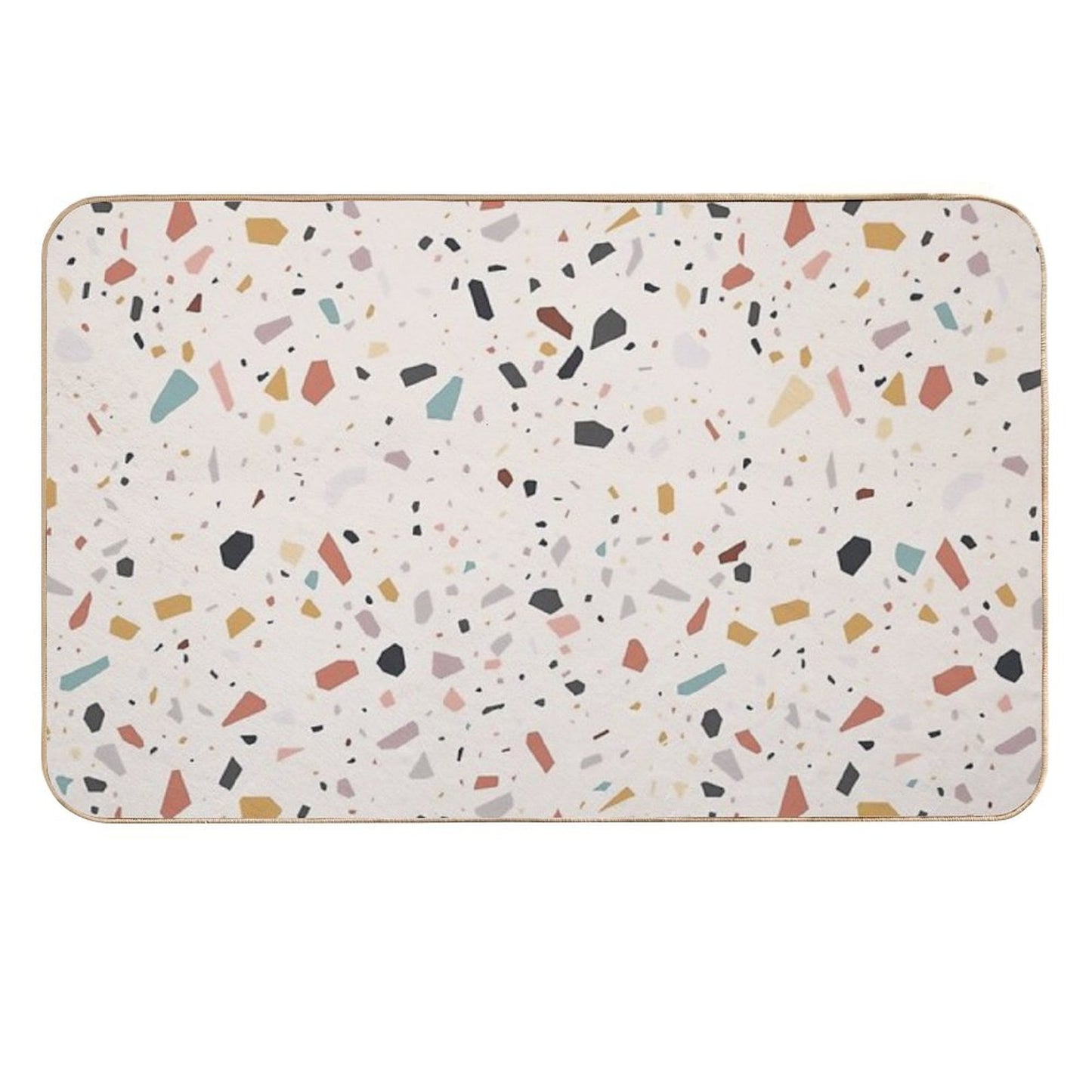 Colorful Aesthetic Terrazzo Design  Slip-Resistant Bath Mat