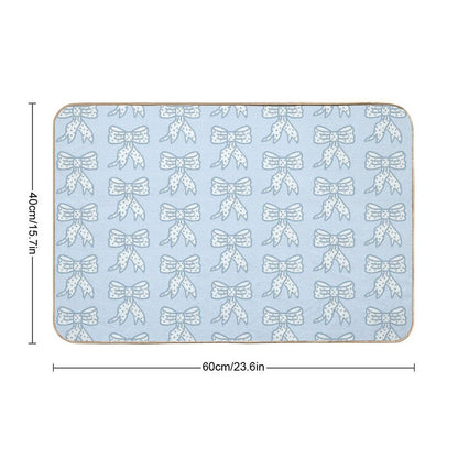 Coquette Blue Bow  Easy Maintenance Bath Mat