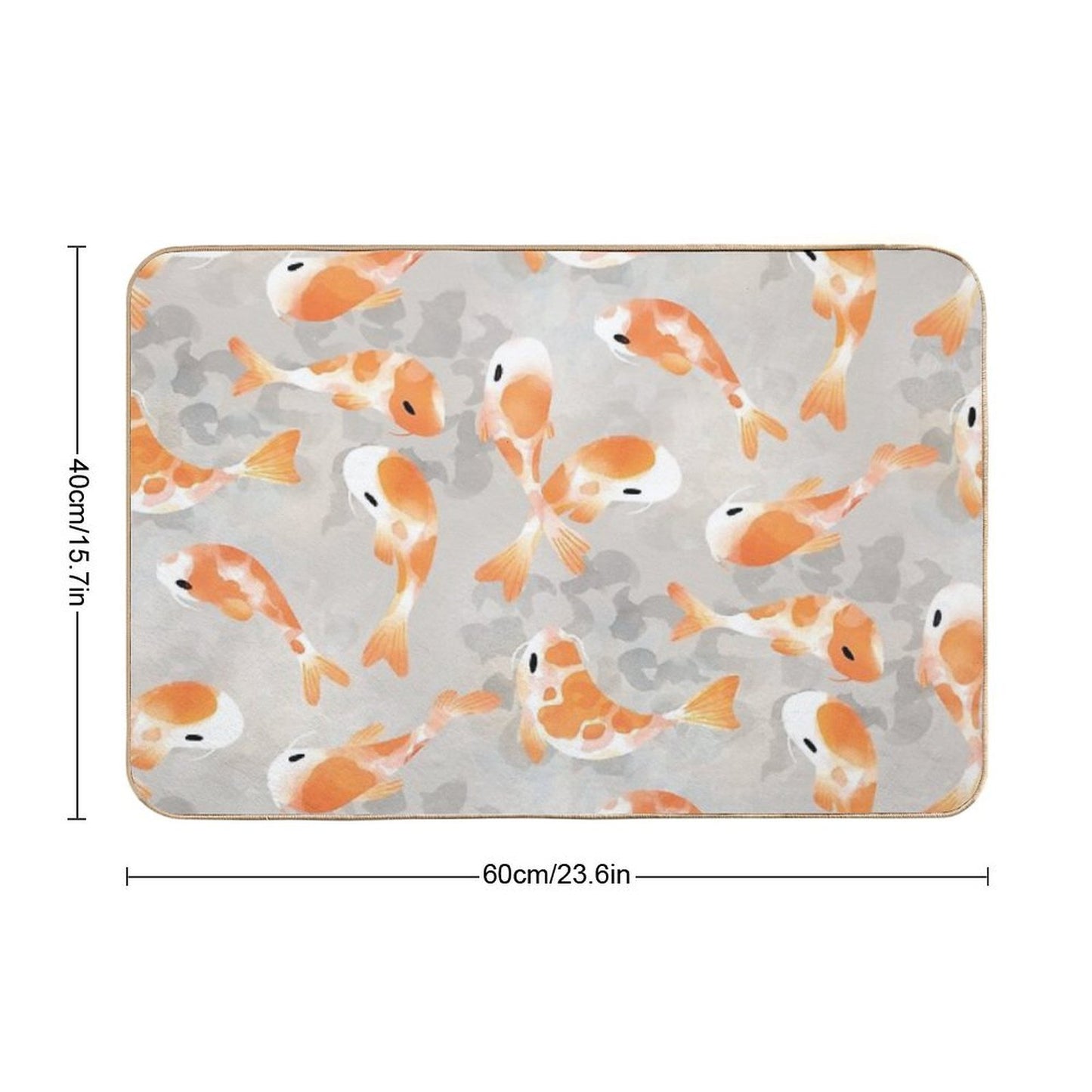 Japanese Koi Fish  Fade-Resistant Bath Mat