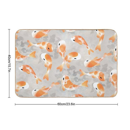 Japanese Koi Fish  Fade-Resistant Bath Mat