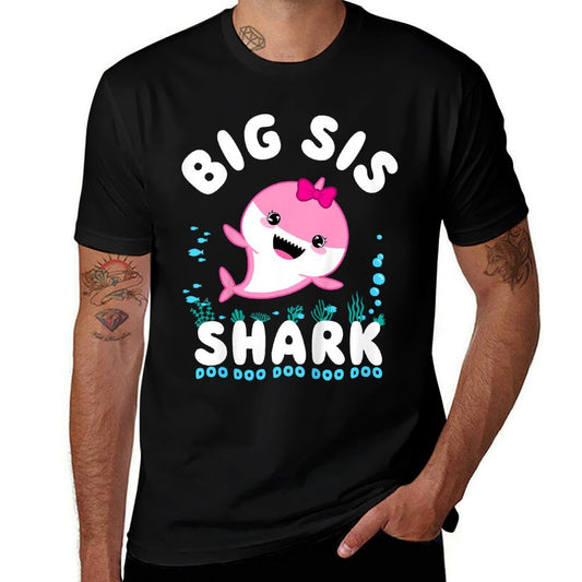Big Sis Shark Big Sister Kawaii Comfortable T-Shirt