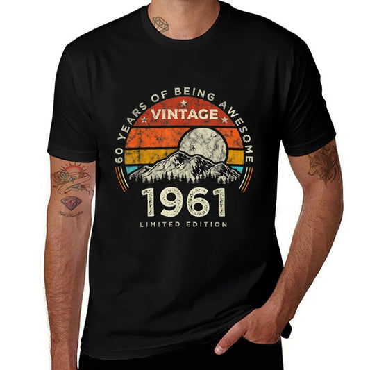 Vintage 60 Year Old Gifts 1961 Limited Edition 60th Birthday  Cotton T-Shirt
