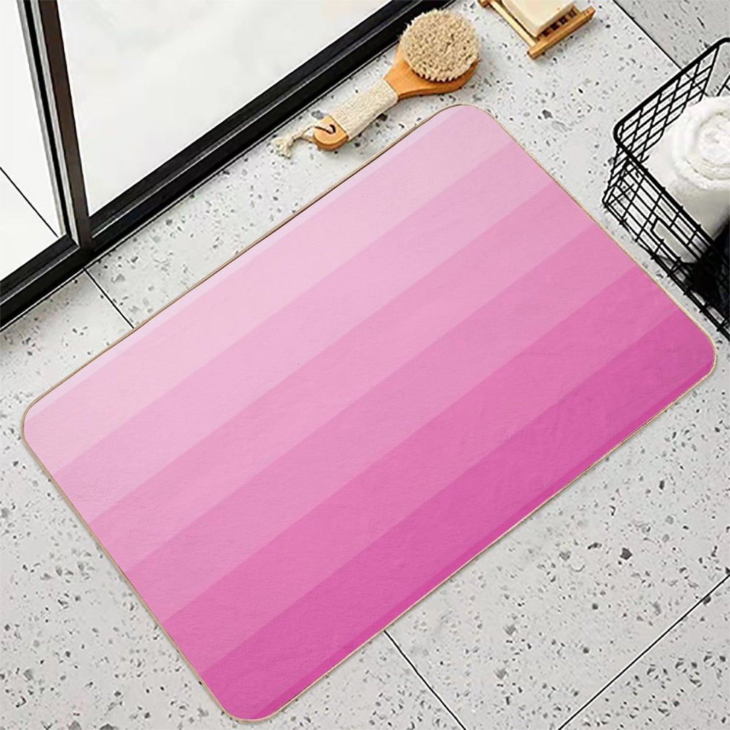 Pink Flower  Stain-Proof Bath Mat