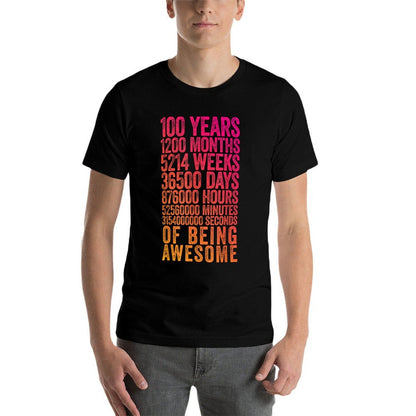 Funny 100th Birthday Old Meter Funny 100 Year Old Gift  Rolled Sleeves T-Shirt