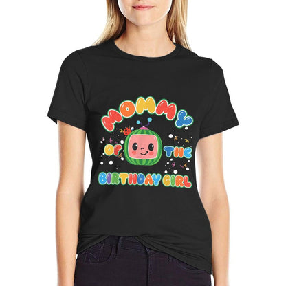 Daddy Mommy Of The Birthday Girl Melon Family Matching Funny  Polyester Blend T-Shirt