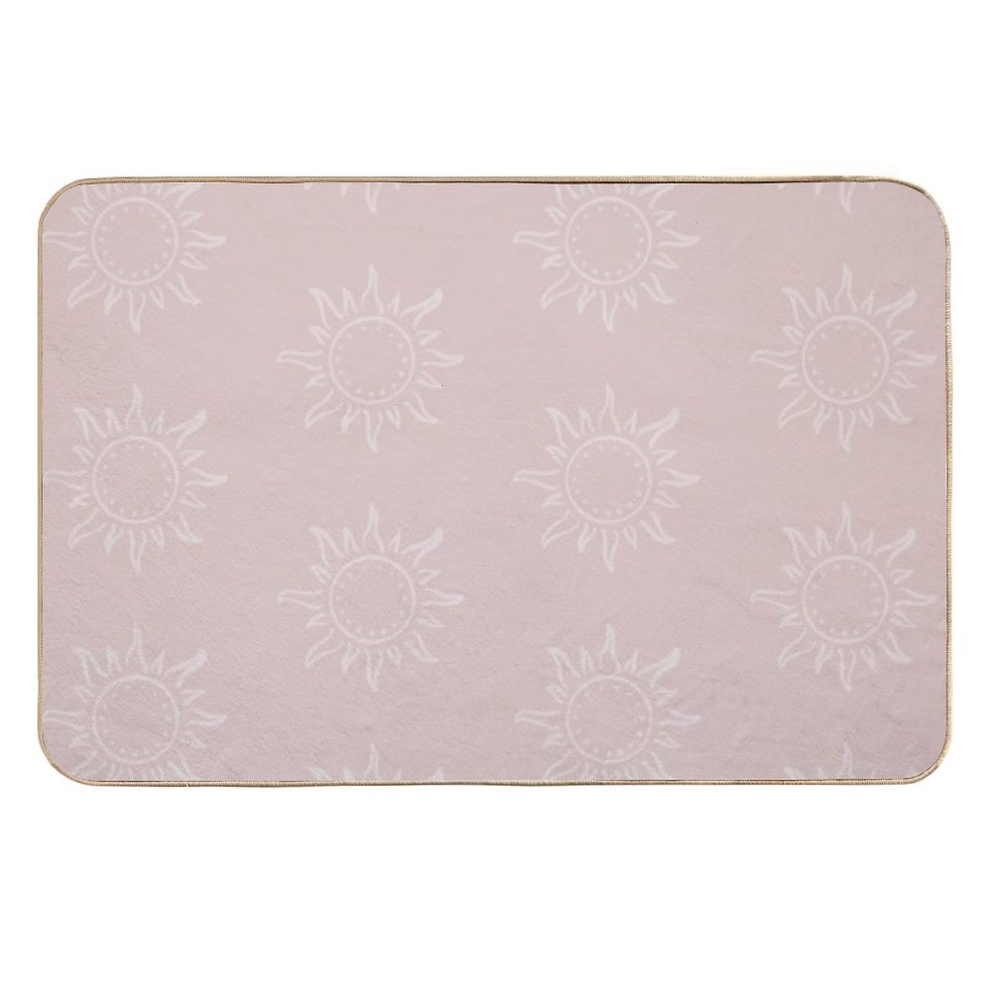 Cute Boho Sun Pattern Bohemian Aesthetic In Muted Colors Pale Pink  Multi-Purpose Bath Mat
