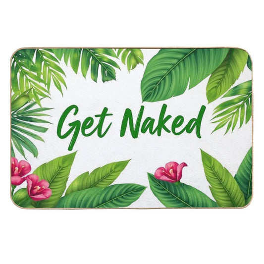 Get Naked, Tropical Jungle, Fun Bathroom  Dirt-Trapping Bath Mat