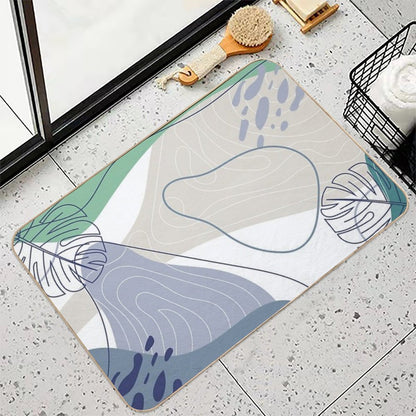 Muted Tropical Art  Repositionable Bath Mat