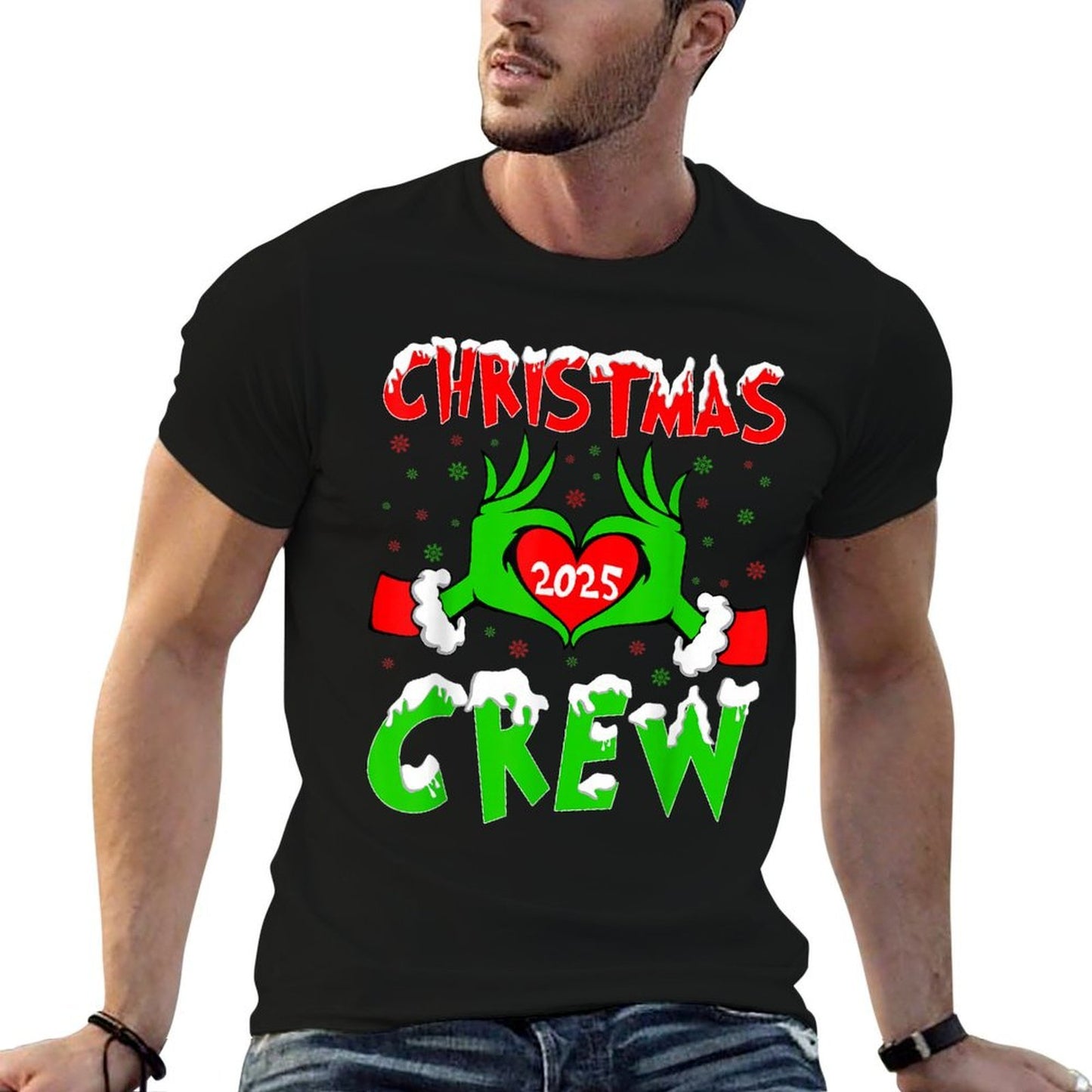Christmas Crew 2025 Xmas Snow Santa Family Pajamas Holiday  Classic T-Shirt