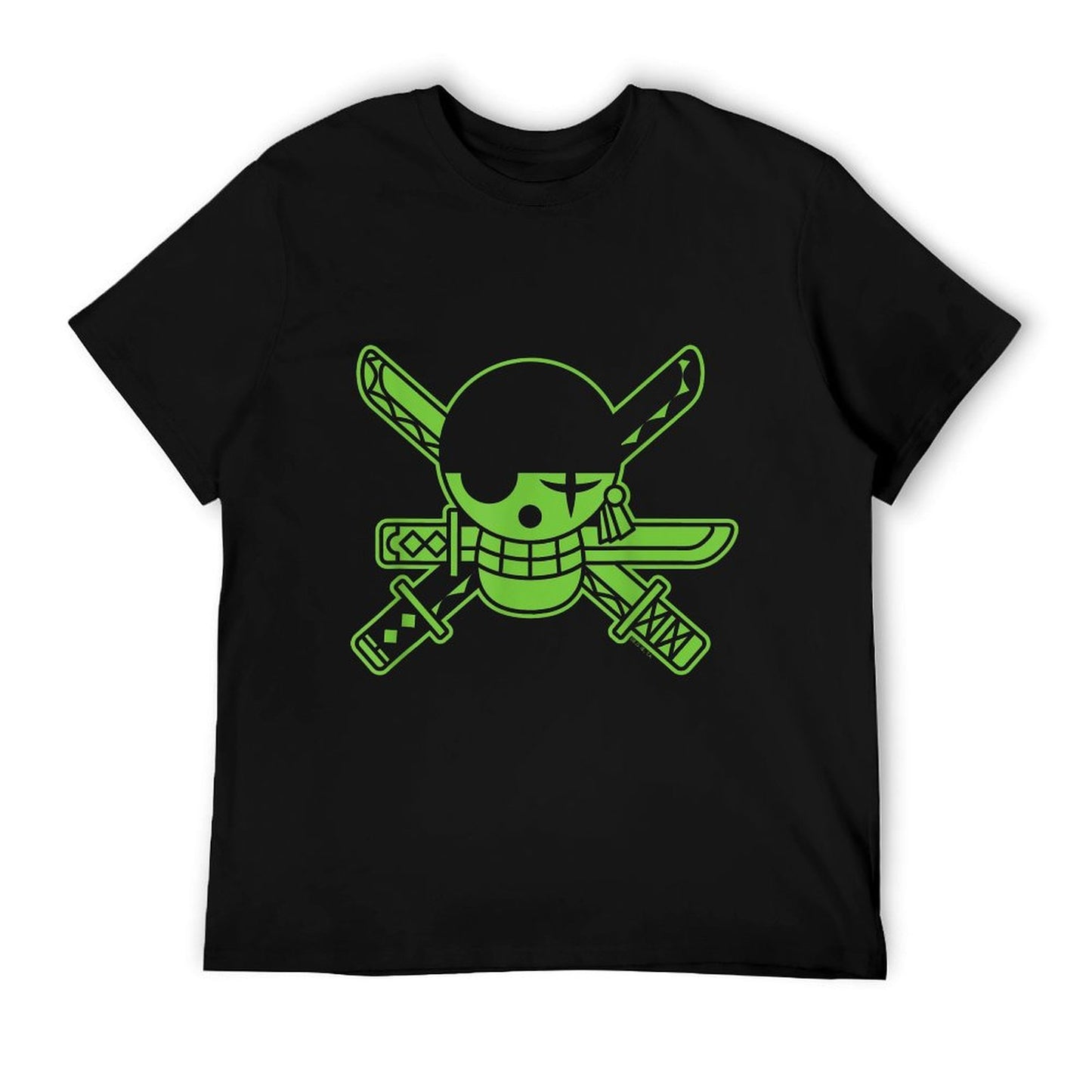 One Piece Anime Green Roronoa Zoro Jolly Roger Polyester Blend T-Shirt