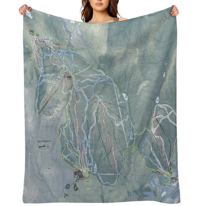 Gore Mountain Resort Trail Map Wrinkle-free Throw Blanket