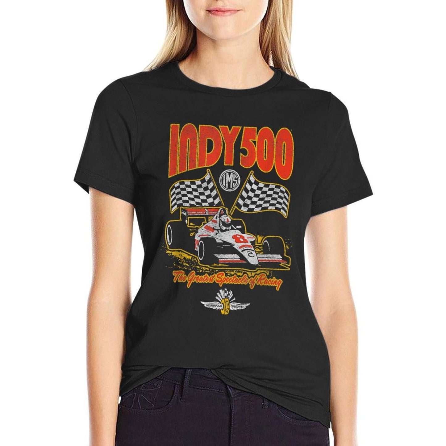Indy 500 The Greatest Spectacle In Racing Distressed Style Soft T-Shirt