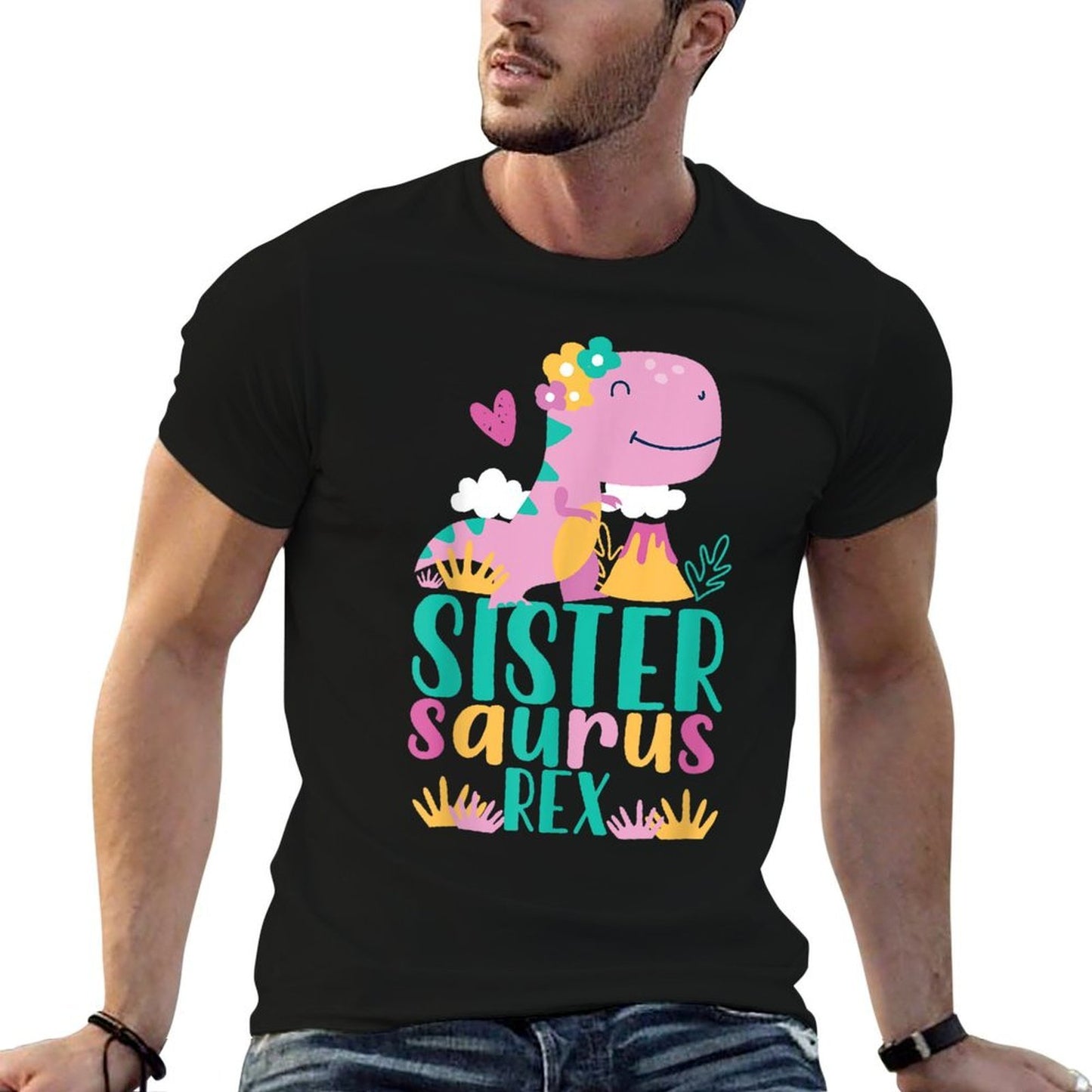 Sister Saurus Rex Dinosaur Dino Design for Kids  Vintage-inspired T-Shirt