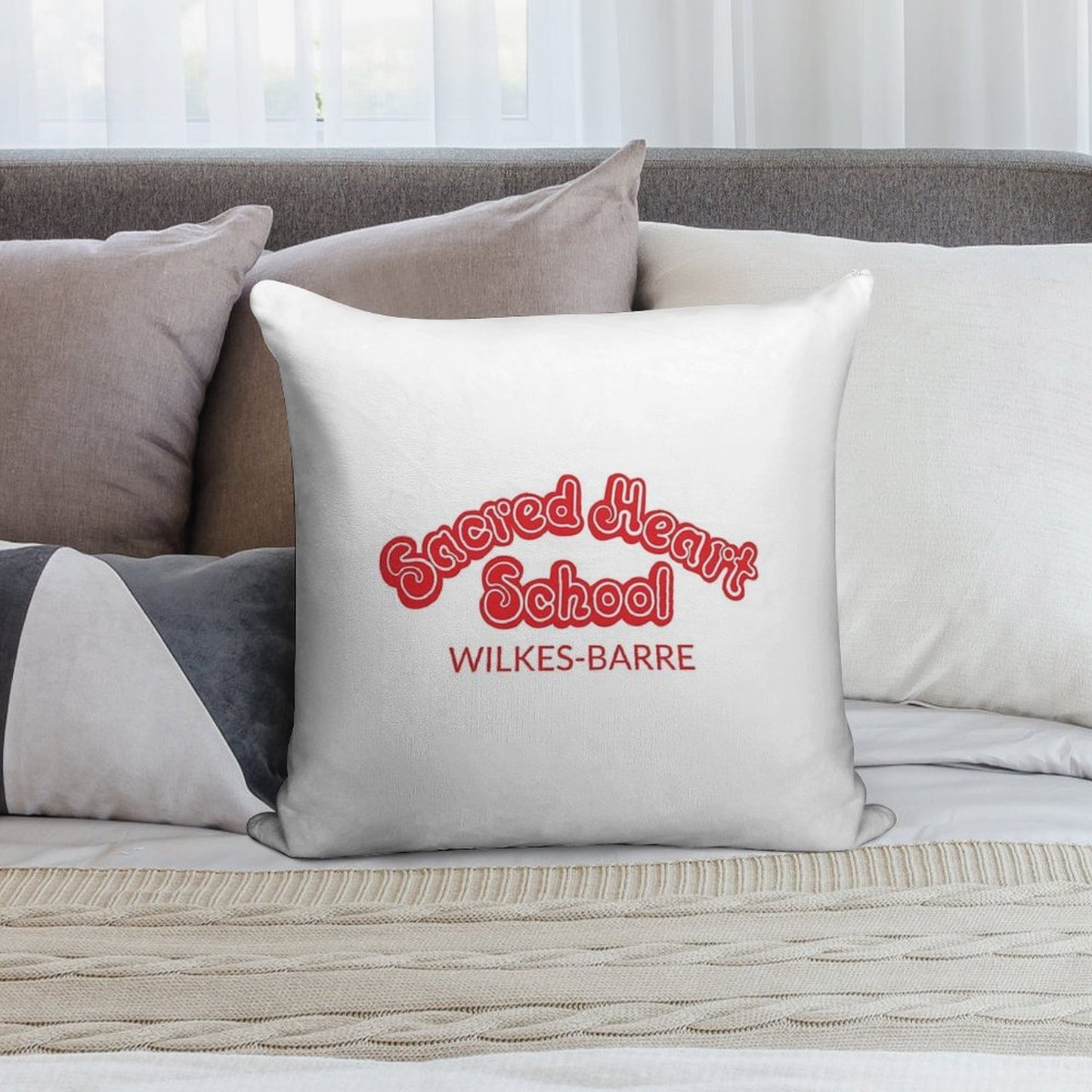 Sacred Heart School, Wilkes-Barre Soft Hidden Zipper Throw Pillow