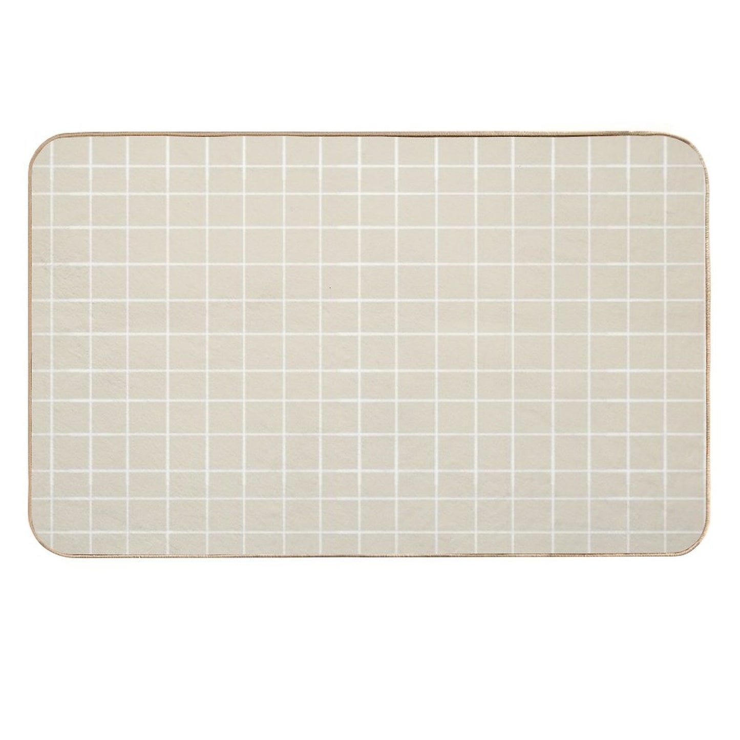 Copy of Minimal Basic Grid in Brown Base Color Background Pattern  Long-Lasting Bath Mat