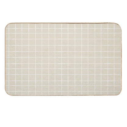 Copy of Minimal Basic Grid in Brown Base Color Background Pattern  Long-Lasting Bath Mat