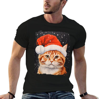 Pop Art Orange Ginger Cat Christmas  Odor-resistant T-Shirt