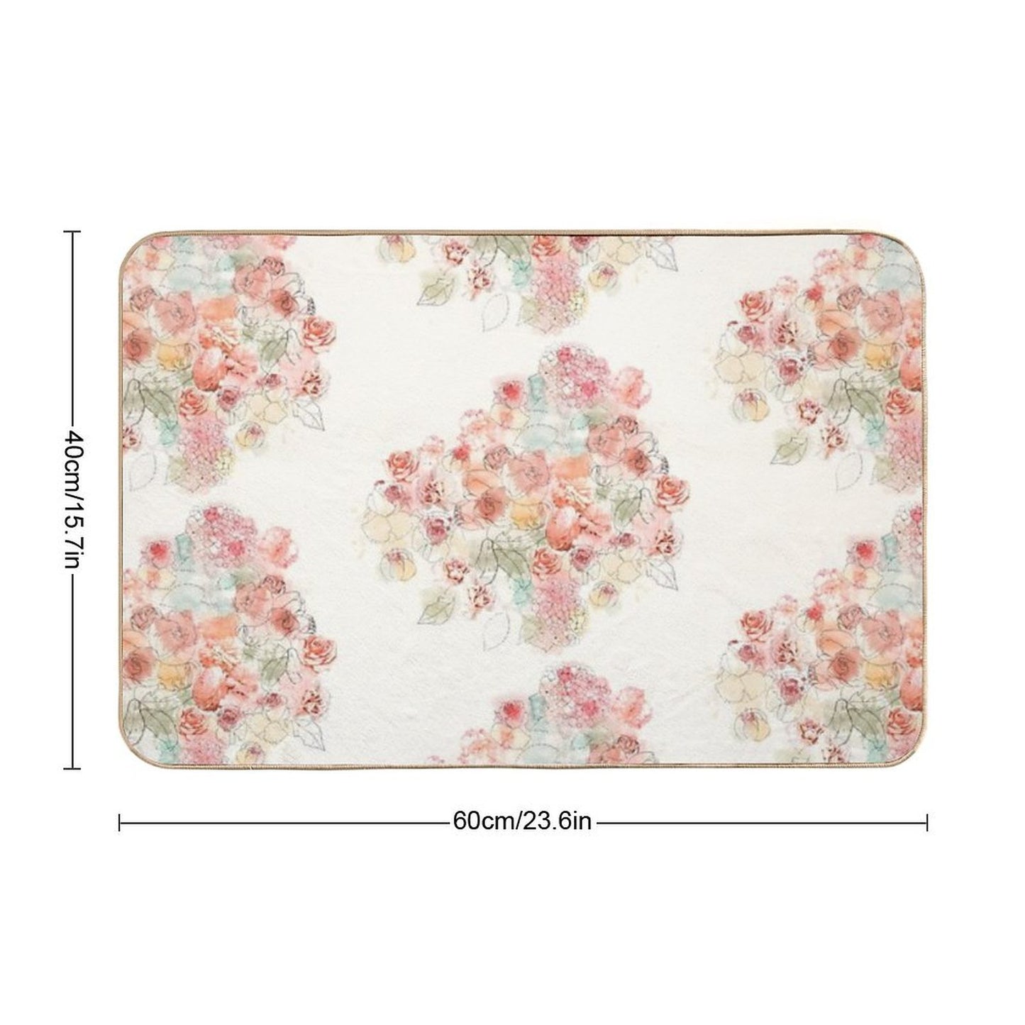 Watercolor Flower Print Design  Multi-Purpose Bath Mat