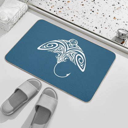 Tribal Tattoo Polynesian Stingray Design  Anti-Trip Bath Mat