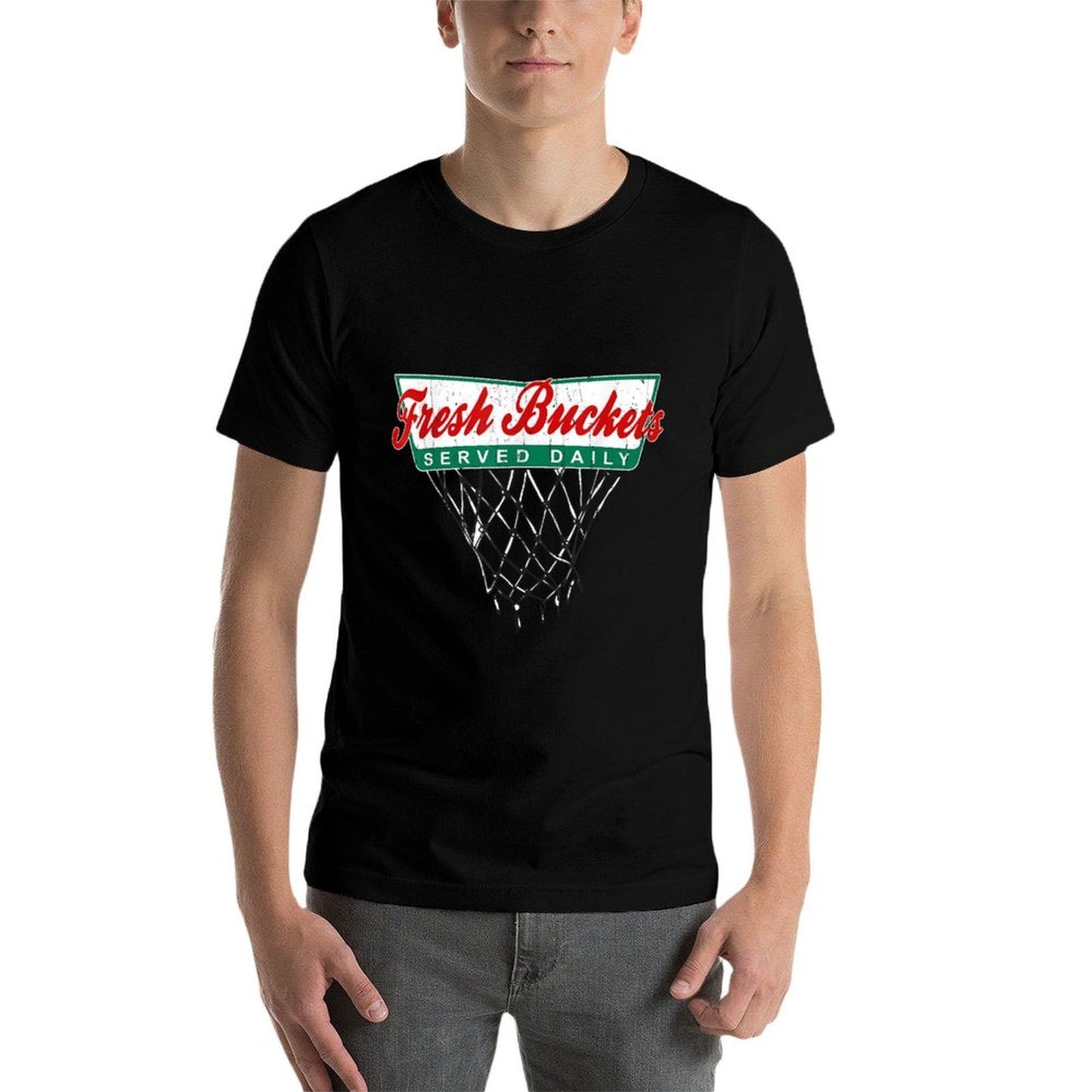 Basketball Player Fresh Buckets Served Daily Bball  Slim-fit Cut T-Shirt