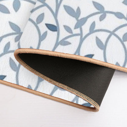 Pretty Blue Leaf Pattern  Versatile Bath Mat