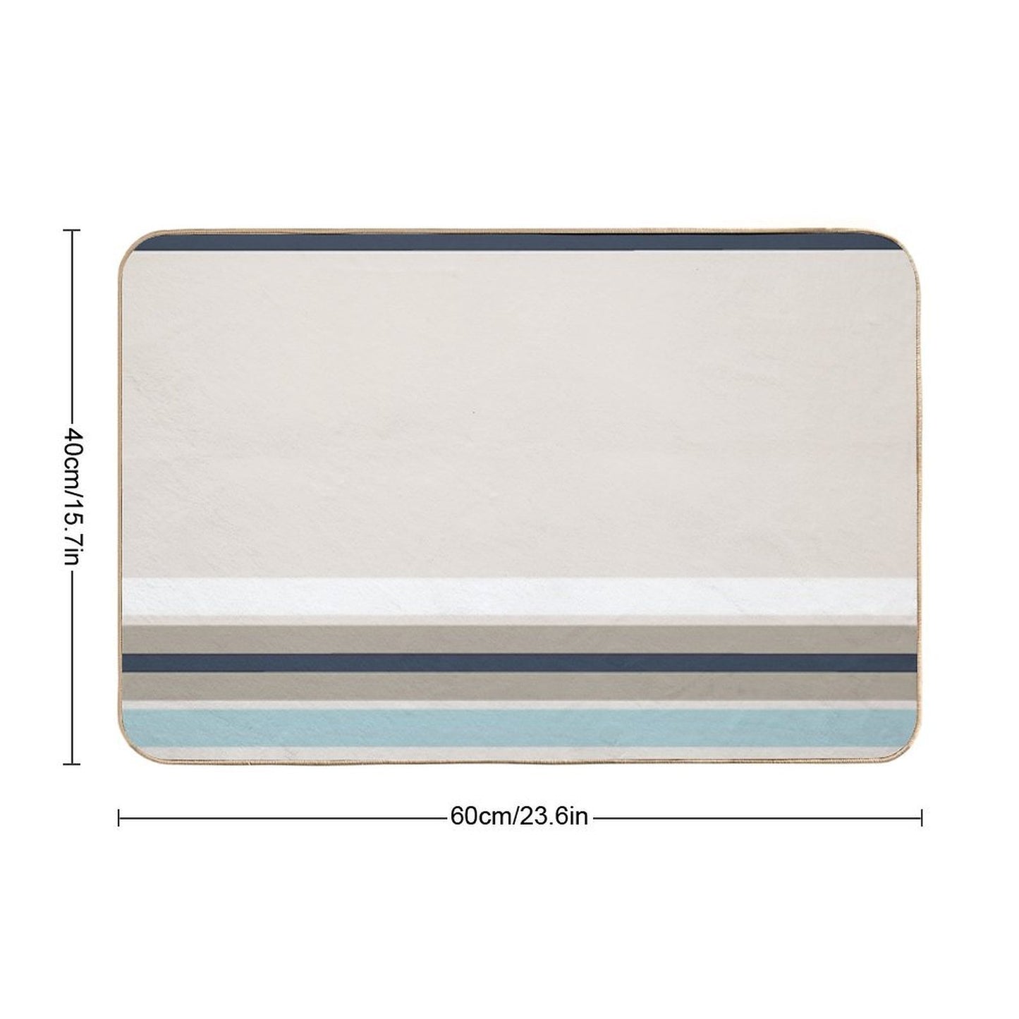 Line Art Neutral Light Blue  Multi-Purpose Bath Mat