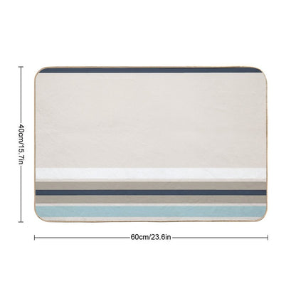 Line Art Neutral Light Blue  Multi-Purpose Bath Mat