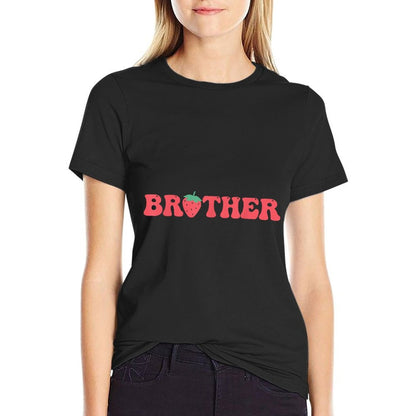 Brother Of The Berry First Birthday Strawberry Matching Love  Stretchy T-Shirt
