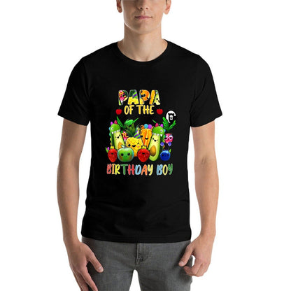 Papa Of The Birthday Boy Family Fruit Birthday Hey Bear  Summer-ready Fabric T-Shirt