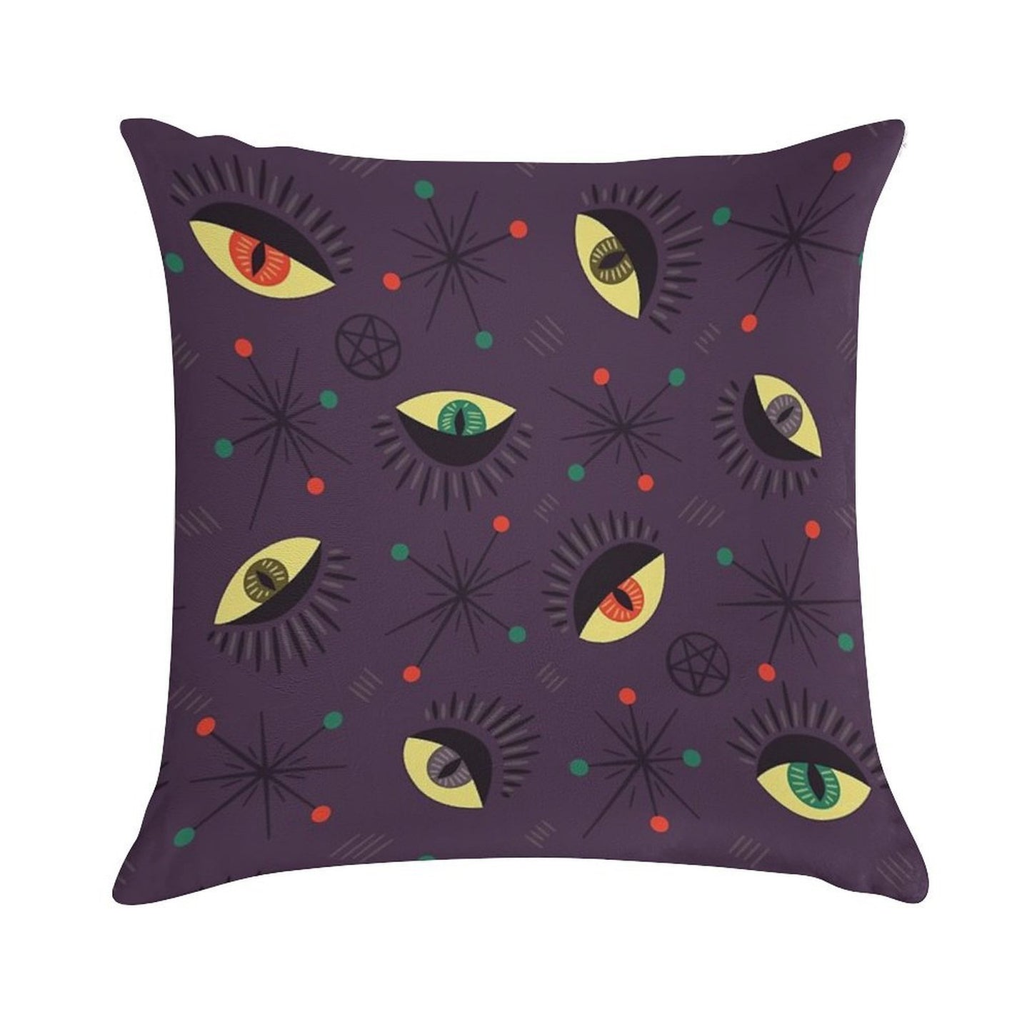 Reptile Witch Ghost Eyes Retro Pattern Soft Skin-Friendly Throw Pillow