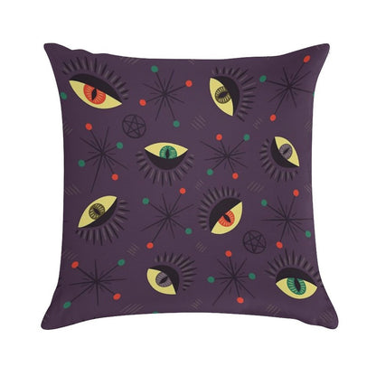 Reptile Witch Ghost Eyes Retro Pattern Soft Skin-Friendly Throw Pillow