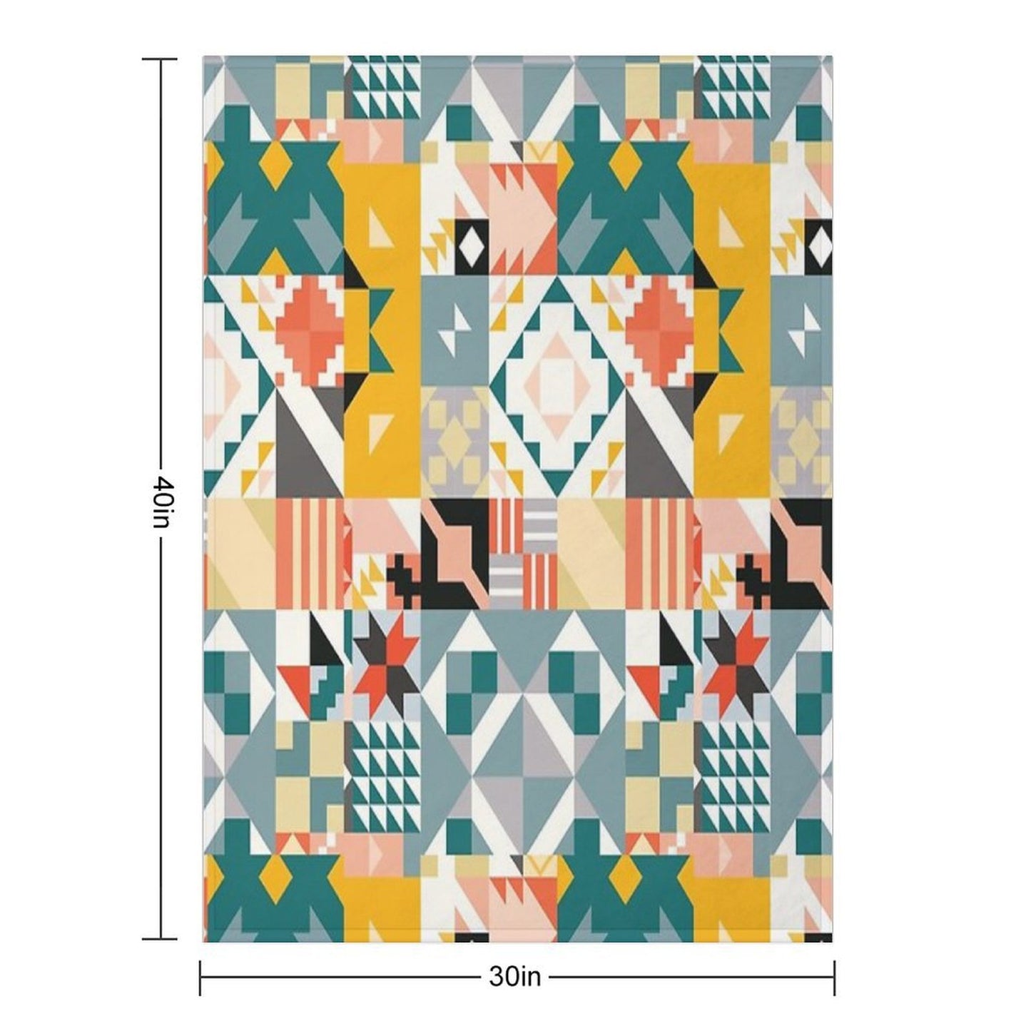 Colorful Tiles Pattern Premium Throw Blanket