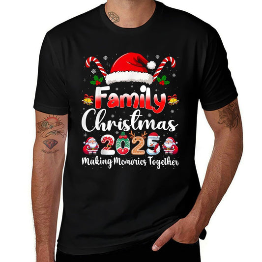 Family Crew Christmas Squad 2025 Funny Xmas Matching Pajamas  Easy-care T-Shirt