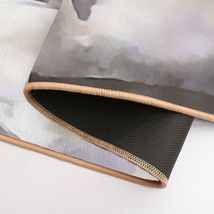 Coquette Aesthetic Vintage Painting of Two Swans  Stain-Proof Bath Mat