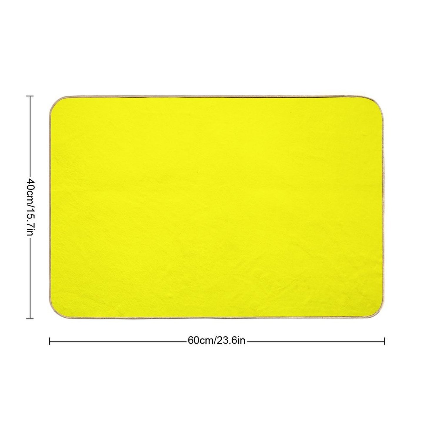 Solid Colour  Electric Yellow  Neon Yellow 2  Easy To Clean Bath Mat