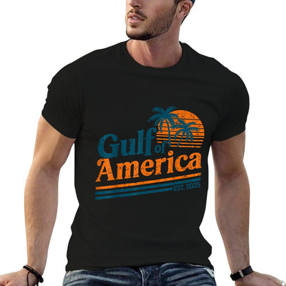 Retro Vintage Gulf Of US America 2025 American Gifts Rolled Sleeves T-Shirt
