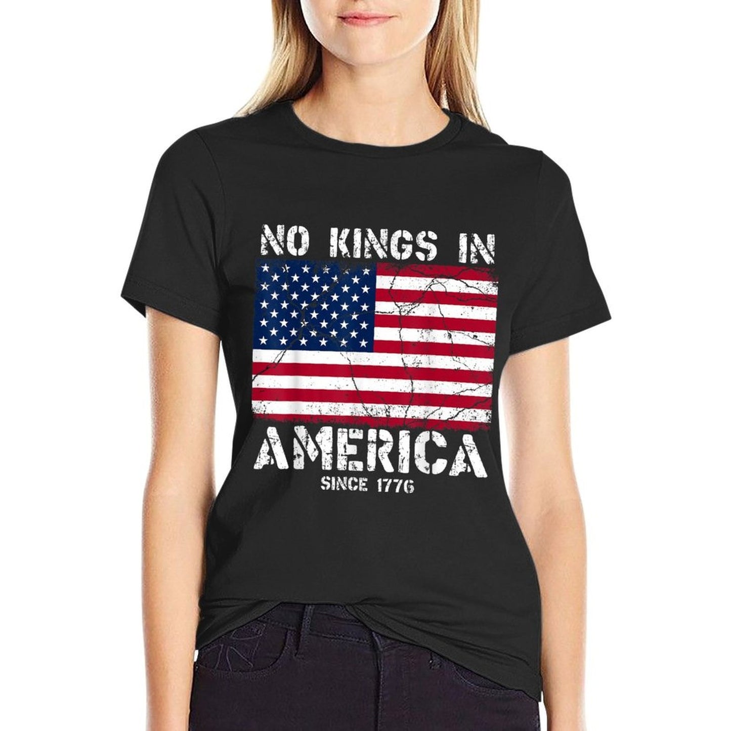 Vintage No Kings Since 1776 USA 4th Of July Free  Quick-drying T-Shirt
